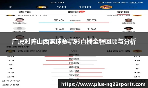 广厦对阵山西篮球赛精彩直播全程回顾与分析